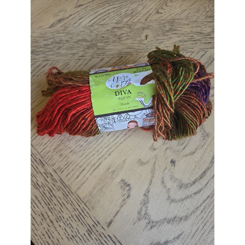 Yarn Bee Diva Sequin Yarn #255943 Color Denali Vintage New